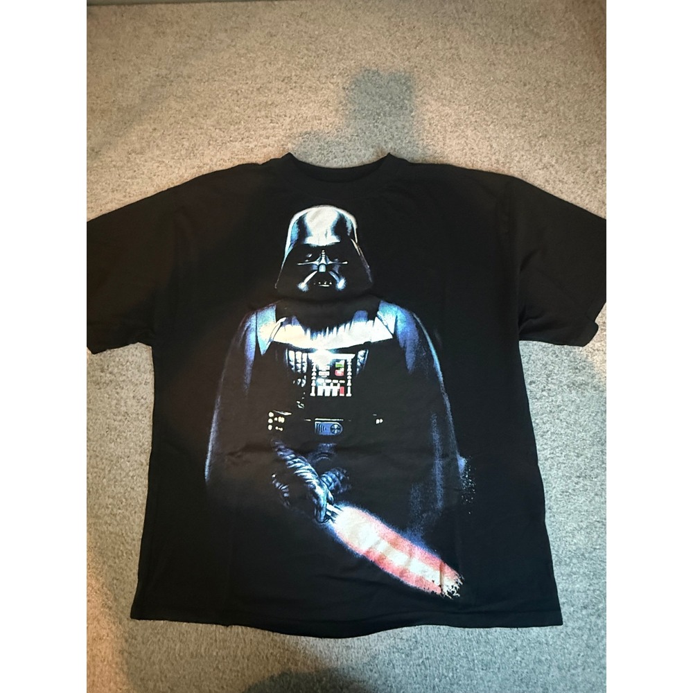 Star Wars Darth Vader Graphic T-Shirt Mens‎ Large Black Lightsaber Sci-Fi Tee